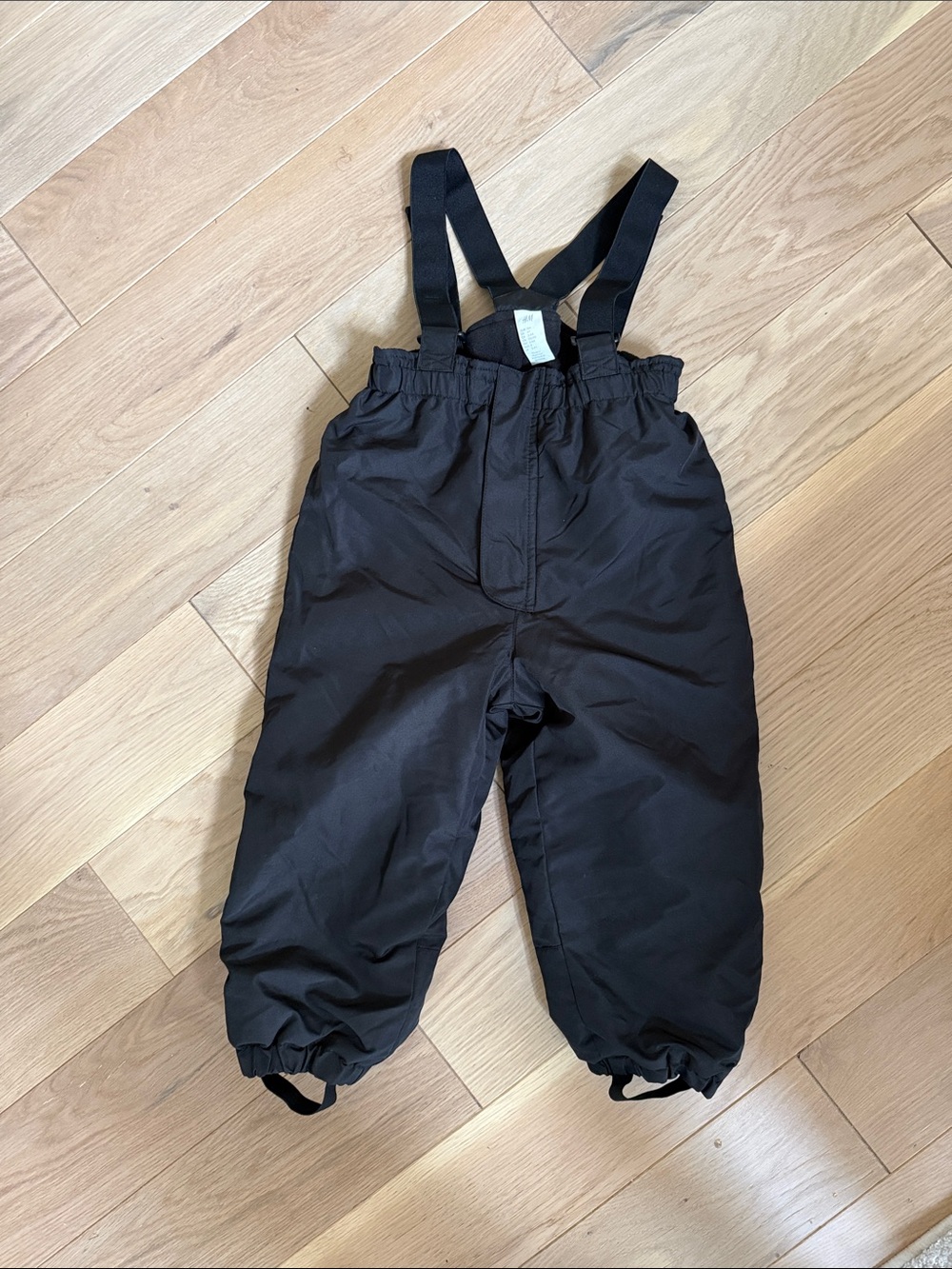 H&M Black Kids Snow Overalls with Adjustable Straps